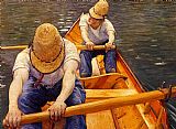Gustave Caillebotte Canvas Paintings - Oarsmen